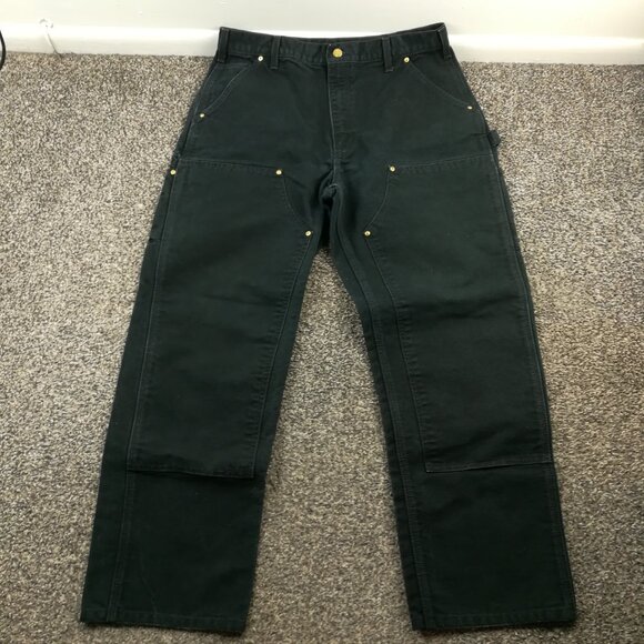 Vintage Carhartt Carpenter Double Knee Work Pants 32x30 B01 BLK